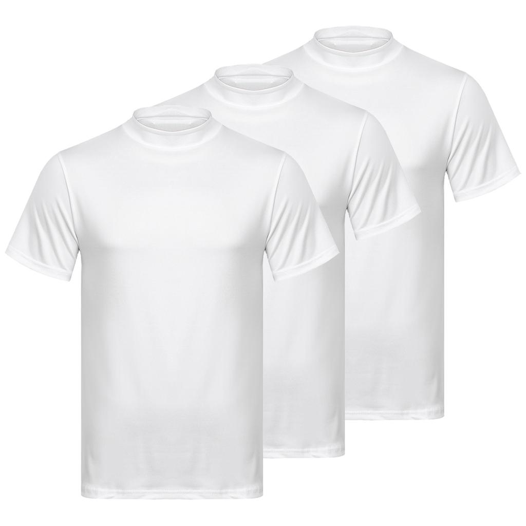 Мужской набор из 3 шт. Футболка с воротником-стойкой и коротким рукавом, повседневная, однотонная, приталенная, комплект нижнего белья