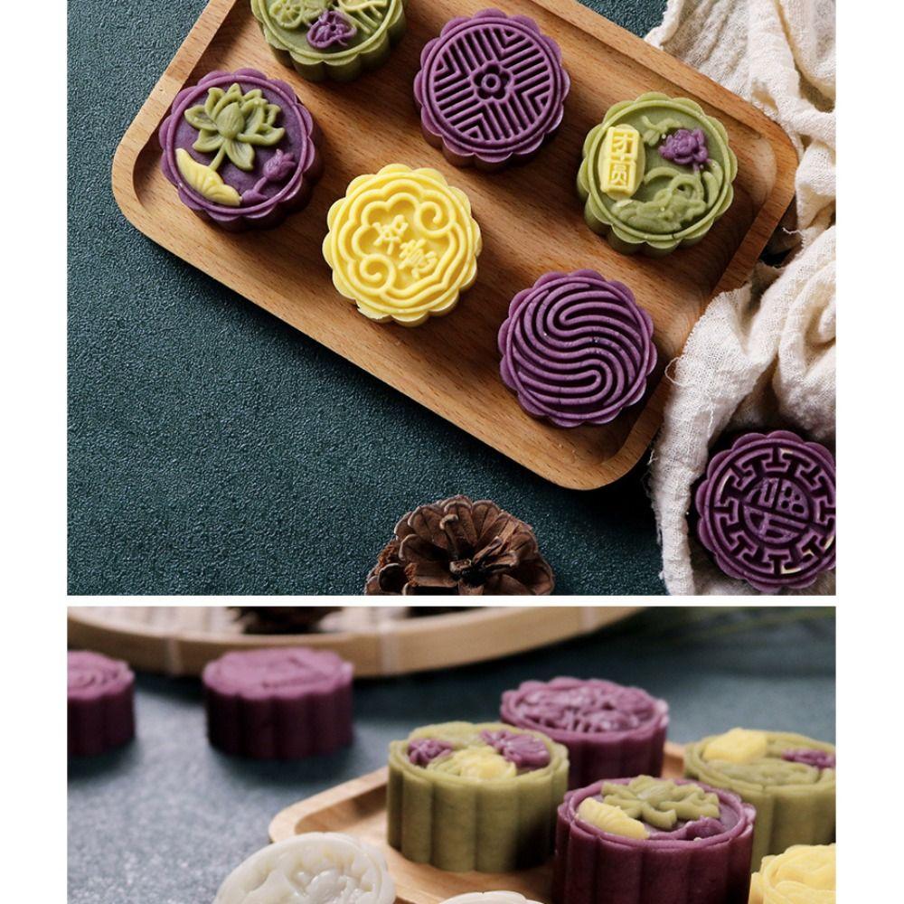 Пластиковая форма для лунных пряников DIY Ручная прессовка Дизайн Рельефный узор Ручная прессовка Форма для выпечки Инструмент для тиснения выпечки Кухонное использование
