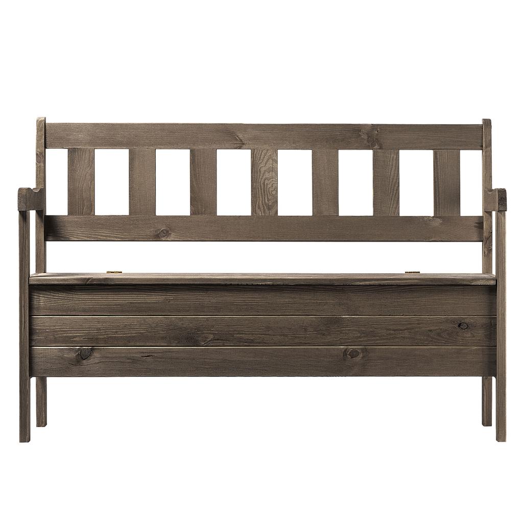 KADAX Wooden Garden Bench With Backrest 120cm With Box Terrace Balcony