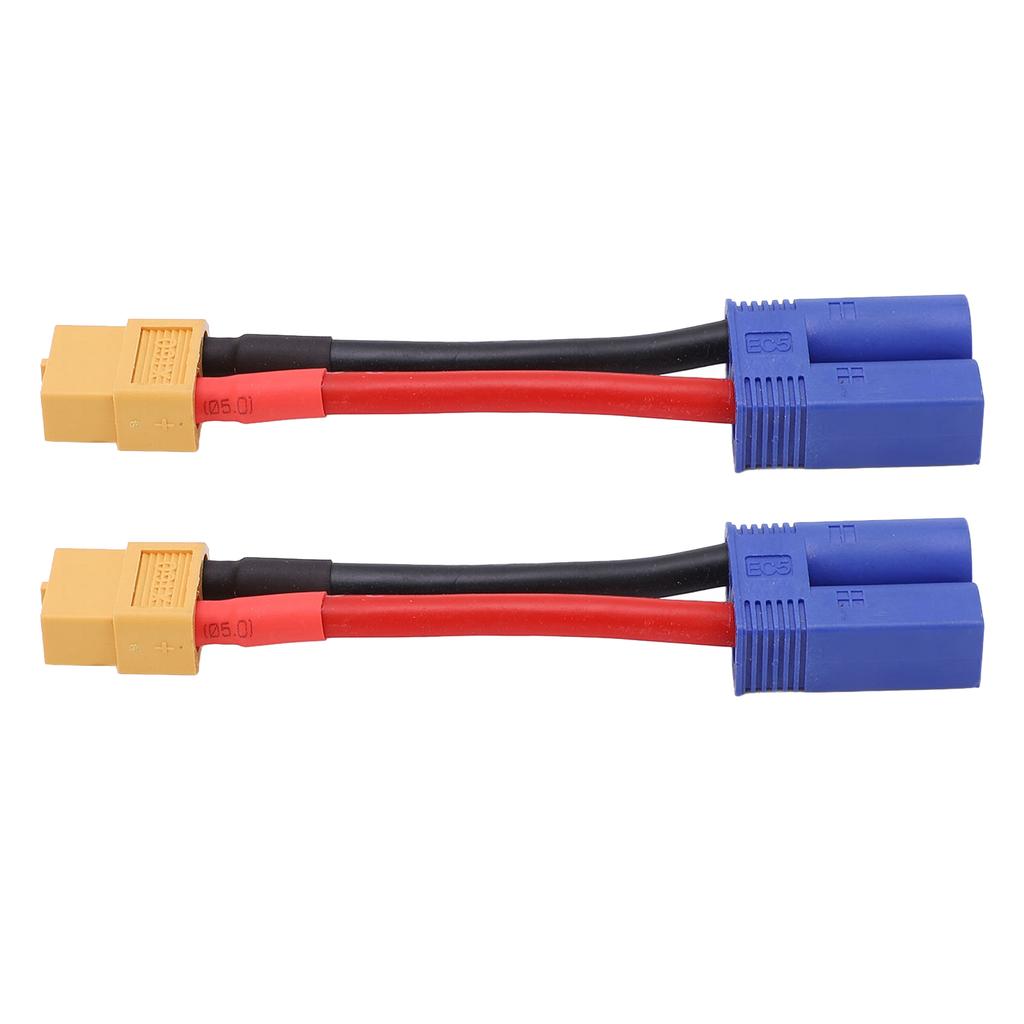 2 шт. Кабель-адаптер с разъемом XT60 (мама) на EC5 (папа) 12AWG Силиконовый провод для RC-автомобиля, самолета 3,74 дюйма