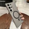 Роскошный ультратонкий магнитный чехол для Magsafe с беспроводной зарядкой для Samsung Galaxy S24 S22 S23 Plus, ультрапрозрачный жесткий матовый чехол