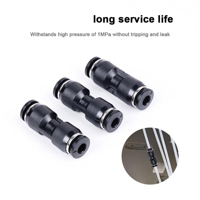Черный ПУ4 Фитинг для трубок Соединитель для трубок Пневматический удлинитель для подающей трубы Для трубок ПТФЭ в 3D-принтерах
