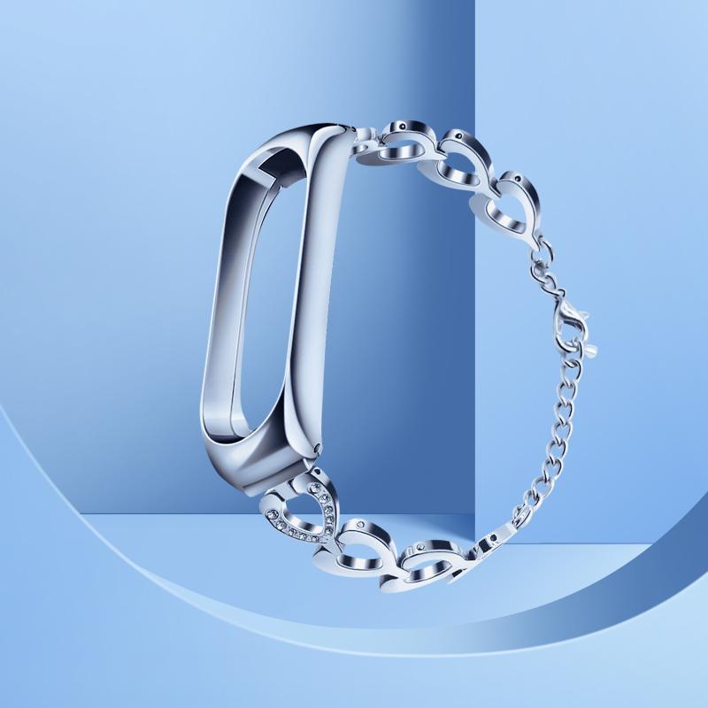 Ремешок для Mi Band 3 4 5 6 7 из нержавеющей стали Xiaomi Mi 6 5 4 3 Регулируемый ремешок для часов Браслет на запястье Аксессуары для умных часов для женщины, жены, дочери