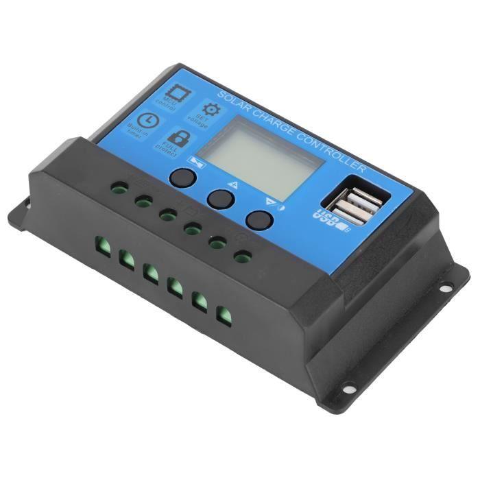 Duokon contrôleur solaire 30A Contrôleur de charge solaire LCD 30 A Identification automatique 12 V 24 V Contrôle PWM