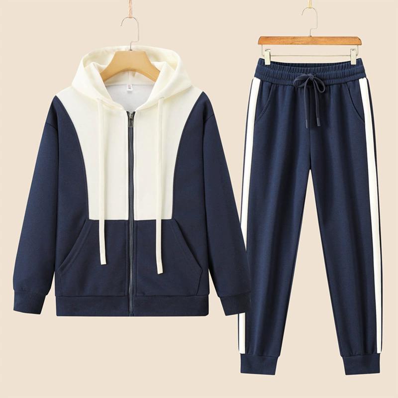 Casual Cardigan Hooded Set for Women, Spring and Autumn Sports, Versatile and Casual Two-piece Set for Women