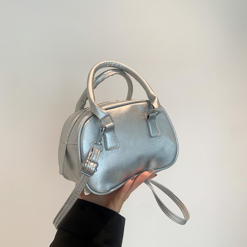 Texture PU Leather Small Top-handle Bags Solid Color Handbags Designer Casual Crossbody Shoulder Bag For Daily Used