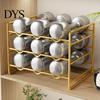 Modern Wine Storage Iron Rack, Curved Grooves, Countertop Cabinet Shelf, Compact Small Display Metal Bottle Holder, for Kitchen Cupboard And