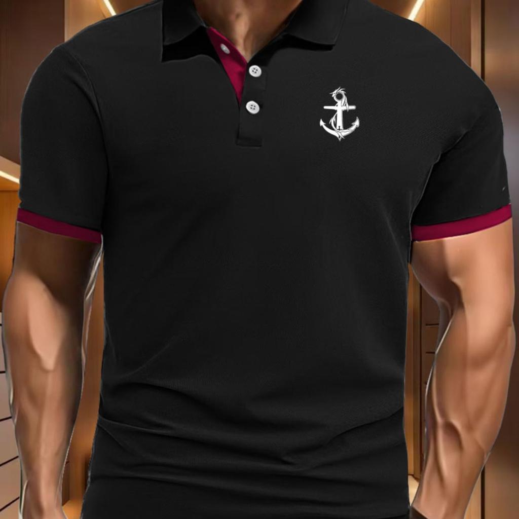 Men'S Stylish Streetwear Polo Shirt for Running And Casual Wear,The Design Is Trendy And Slightly Comfortable for Outdoor Sports And Golf