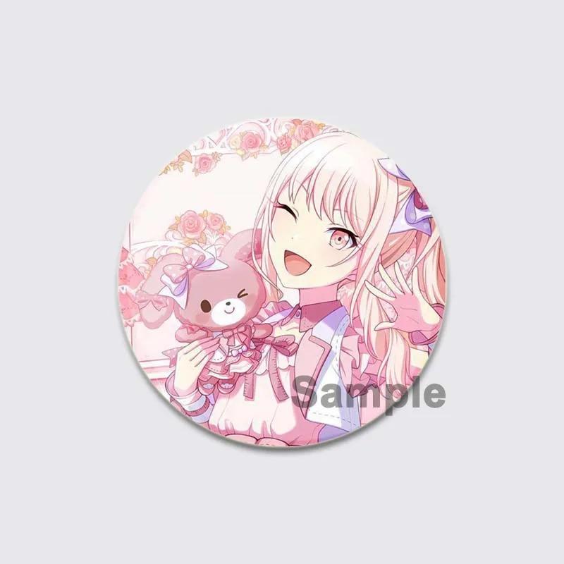 32/44/58mm Anime Mizuki Akiyama Badges Project SEKAI Brooch Round Brooches Jewelry Creative Art Pins for Backpack Decor Gift Accessory