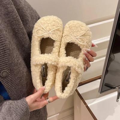 Модные Элегантные Осенне-Зимние Балетки Лоферы Женские Женские Балетки Лоферы Мех Круглый Носок Женские Дизайнерские Брендовые Мишки Уличная Обувь