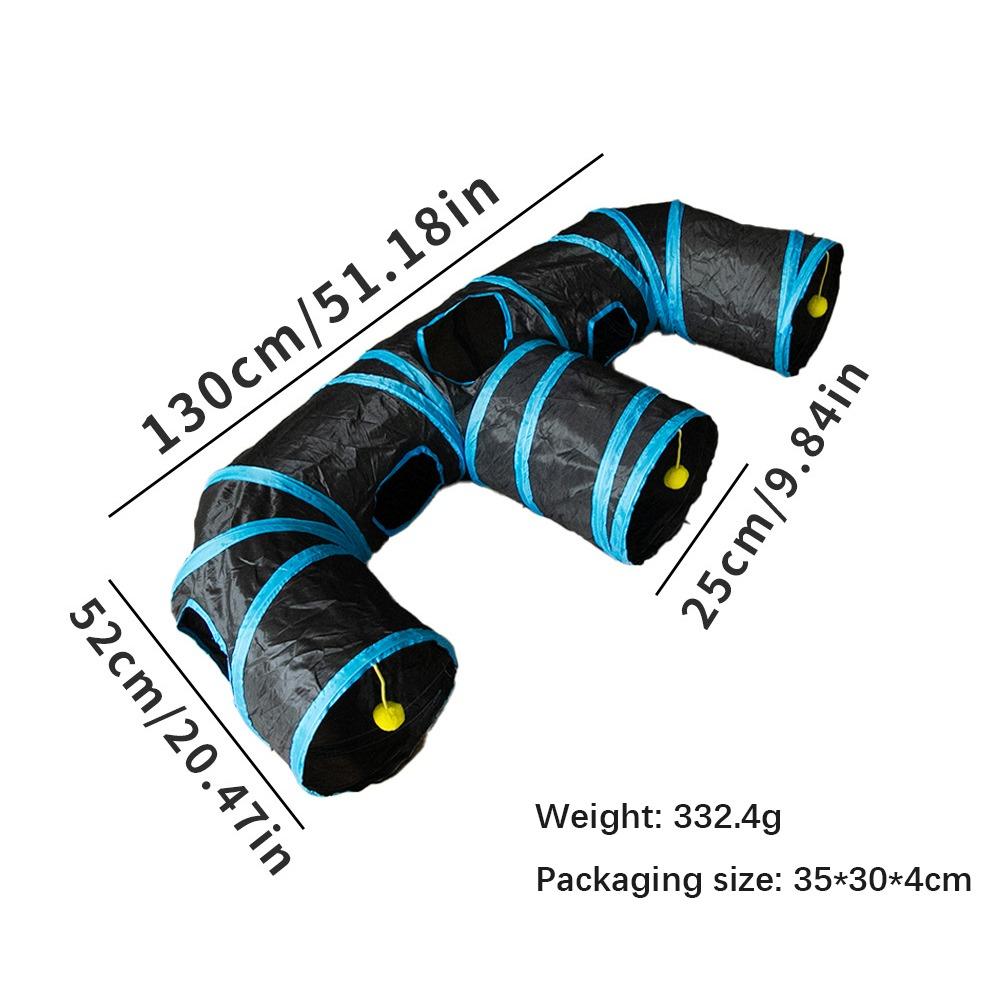 Polyester+Steel Wire Cat Tunnel Tube Foldable Cat Maze Tunnel Portable Pet Fun Play Toy Puppy