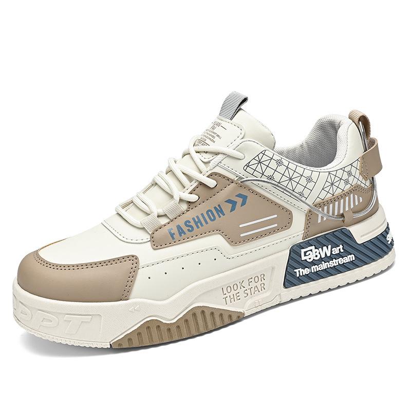 Кожаные туфли с толстой подошвой, подходящие по цвету, для занятий сноубордом, новые летние туфли с низким верхом, на шнуровке, для отдыха, в студенческом стиле, универсальные мужские туфли