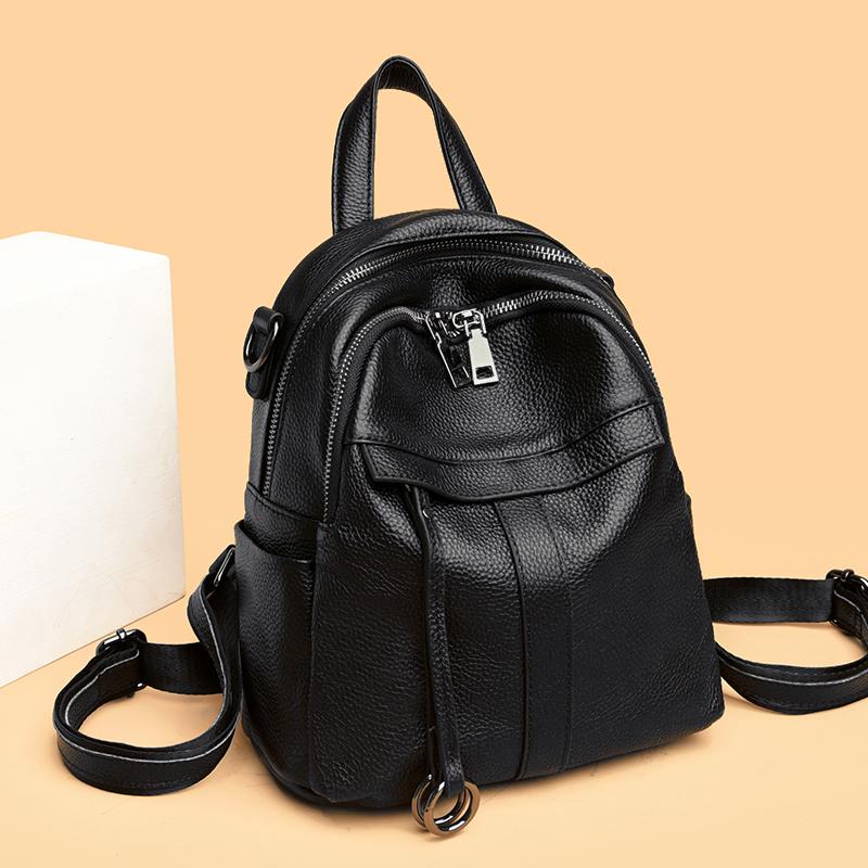 Genuine Leather Backpack for Women Travel Backpack Soft Cowhide School Backpack