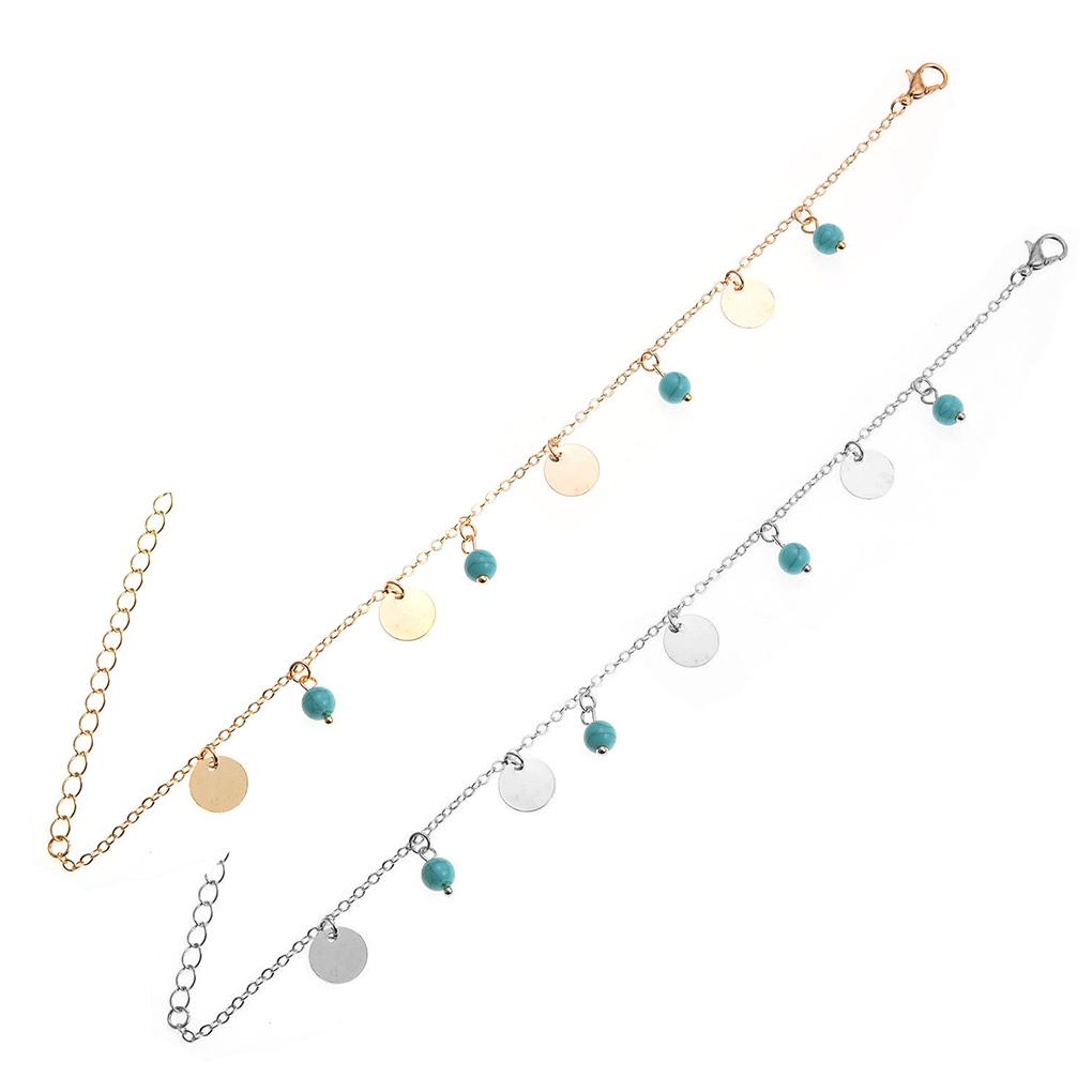 Браслеты на щиколотку Изысканные Универсальные Украшения из Бирюзы Прочные Аксессуары С Днем Святого Валентина Пляжные Подарки Цепочки для ног для Женщин