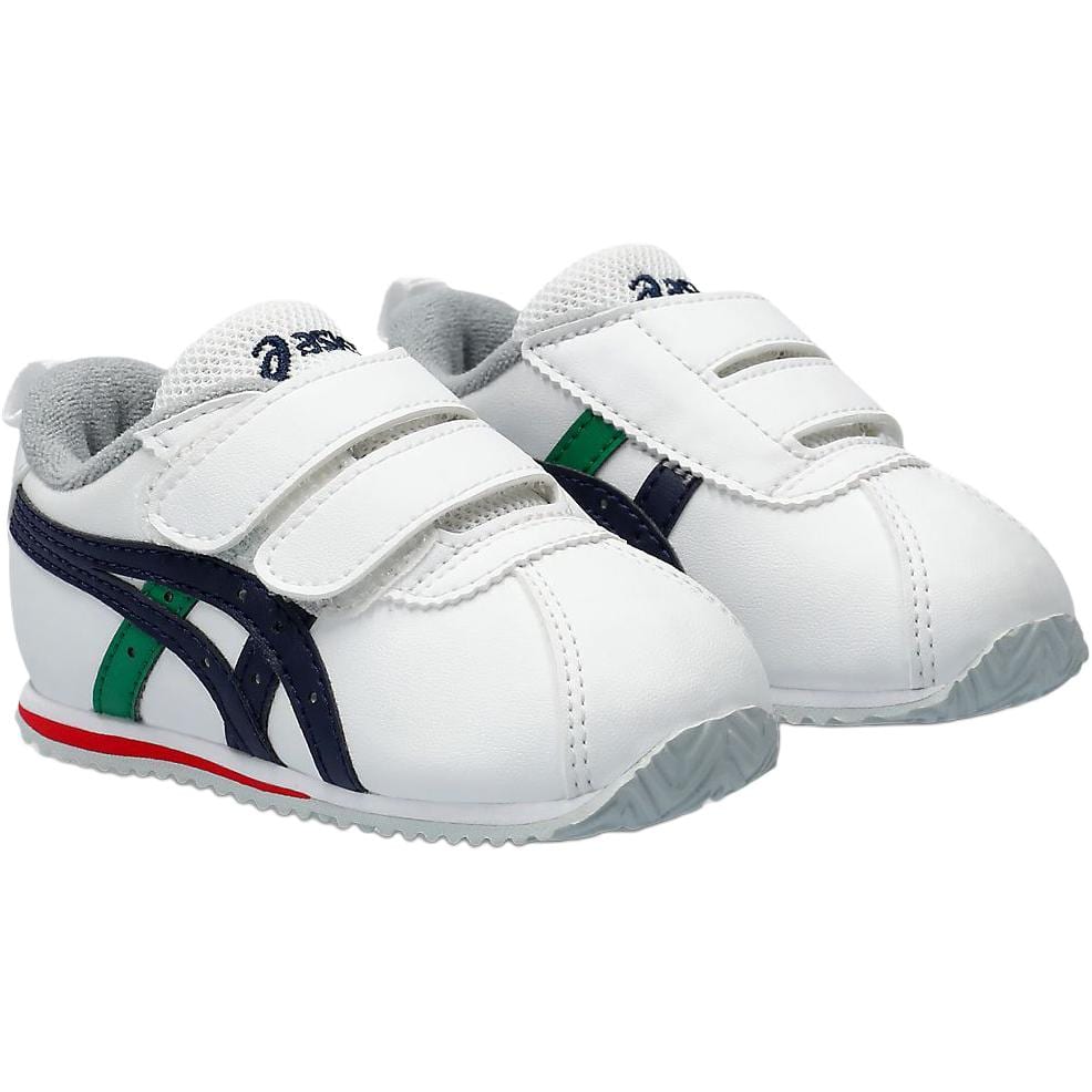ASICS Cotla Anti Kick Cushioning Abrasion Resistant Breathable Low top Toddler Shoes White Black Green 1144A382-107