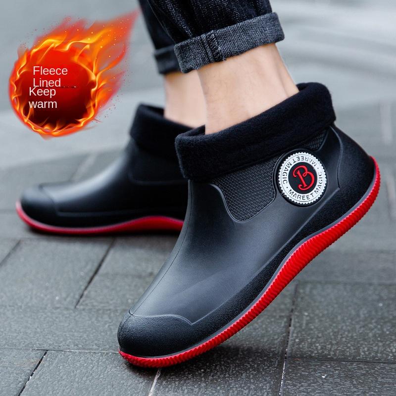 Низкие мужские резиновые сапоги средней длины Низкие резиновые ботинки Нескользящие резиновые сапоги Низкие резиновые сапоги для мойки автомобиля Рыбалки Кухни Столовой