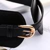 Мода Женский Широкий Пояс Эластичный Стрейч Кожа Пряжка-Булавка Корсетный Пояс Женский Женский Черные Ремни EMA