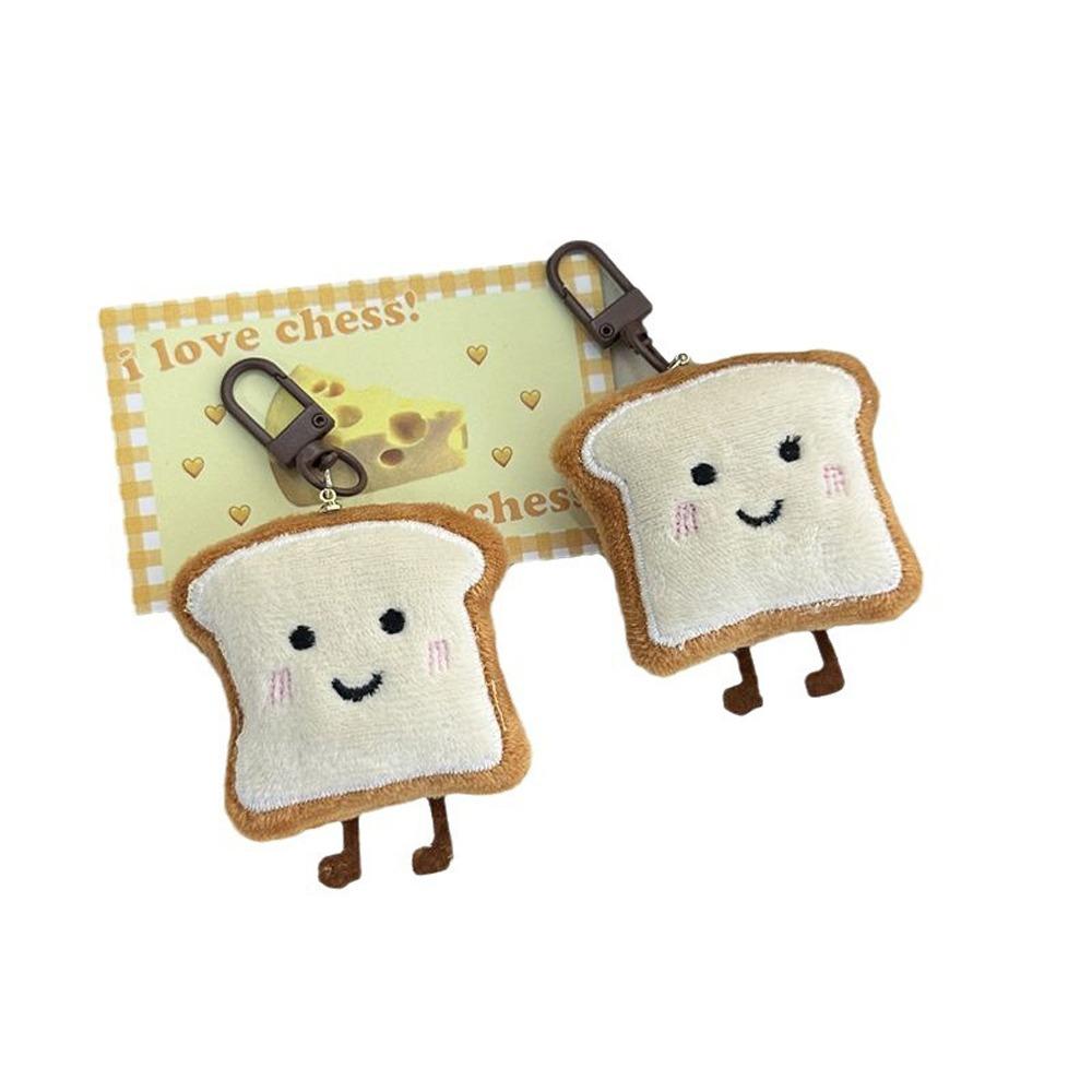 Charm Plush Bread Keychain Toast Bread Bread Keyring Plush Food Toy Cute Key Chain Children's Kids