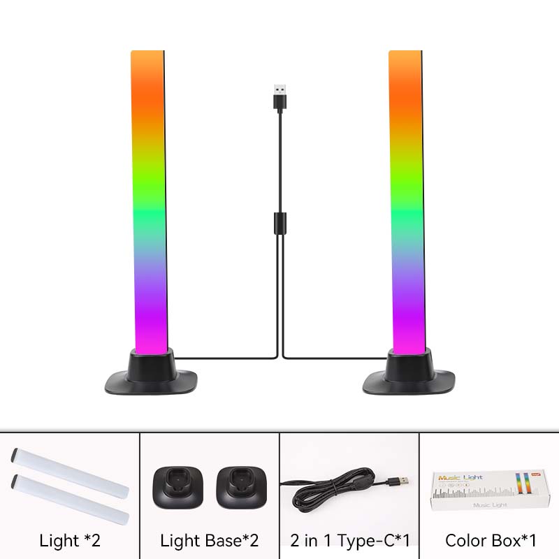 Smart LED Table Lamps Sound Control Pickup Lights Bar Ambient Lamp With App Control For Compute Gaming Room Decor RGB Desk Light