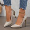 Sexy Super High Heels Pumps Women Gold Silver Bling Stiletto Heel Party Shoes Woman Plus Szie 44 Slilp-On Wedding Shoes 2024