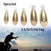 5pcs Split Line Sinkers Additional Weight Sinker Hook Connector Brass Fishing Lead fall