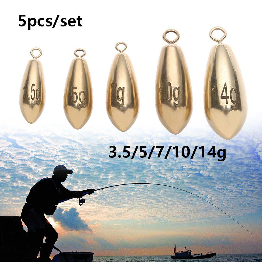 5pcs Split Line Sinkers Additional Weight Sinker Hook Connector Brass Fishing Lead fall