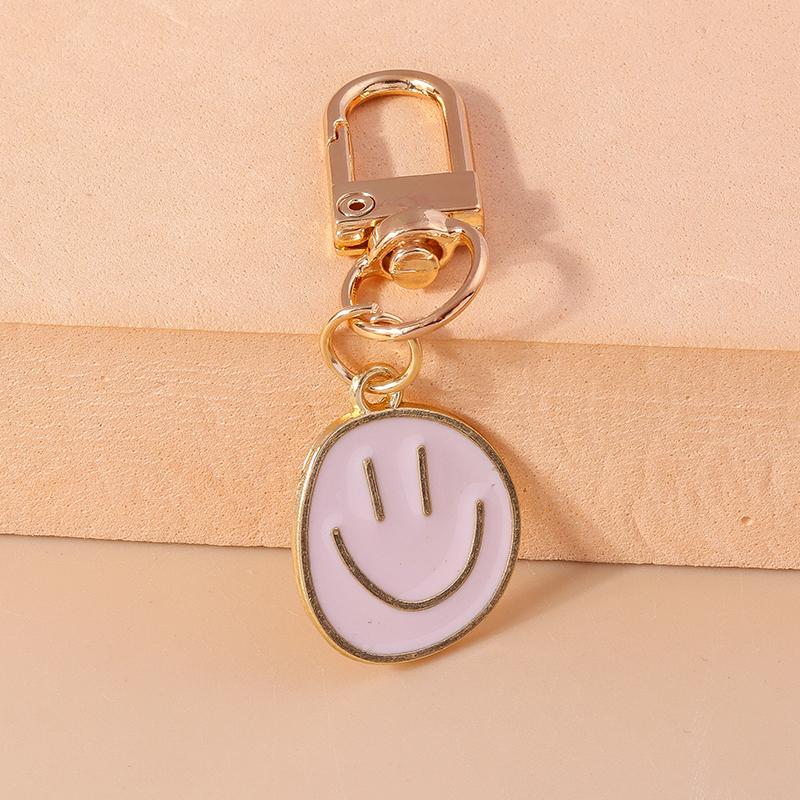 Lovely Smile Face Keychain Emoticon Key Ring Pendants for Women Girls Handbag Decor Charms DIY Jewelry Gifts