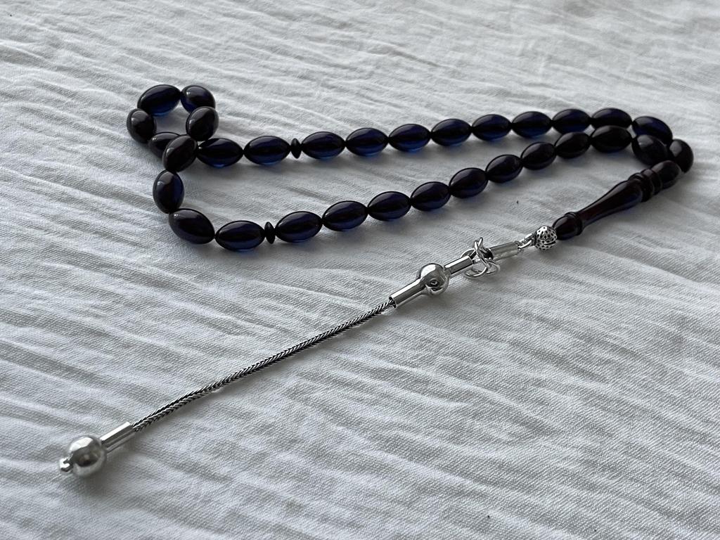 Огненные янтарные четки из стерлингового серебра 925 пробы с кисточками Розарий Teasbeh Rosari Ювелирный аксессуар Подарок