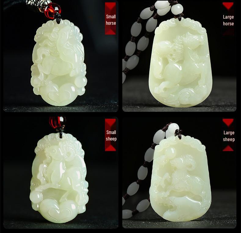 Подвеска Hetian Jade со знаком зодиака - Сертифицированное унисекс украшение