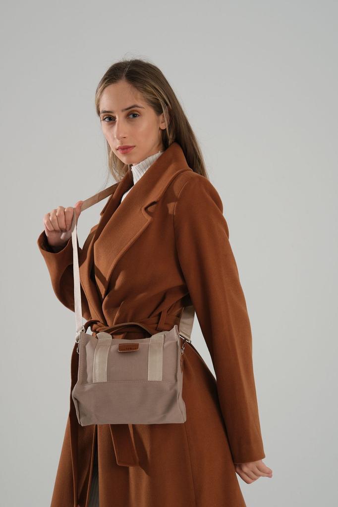 Women's Stylish and Useful Shoulder Bag Women's Cream Canvas Crossbody Mini Tote Bag Hand Shoulder Bag