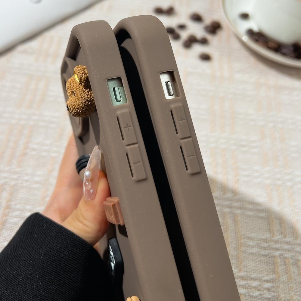 Корейский милый 3D чехол для телефона с изображением кофейного медведя для Tecno Spark 20 10 Pro 20 20C 10C 9 Camon 20 Funda Infinix Smart GO 8 Hot 40 Pro Cover