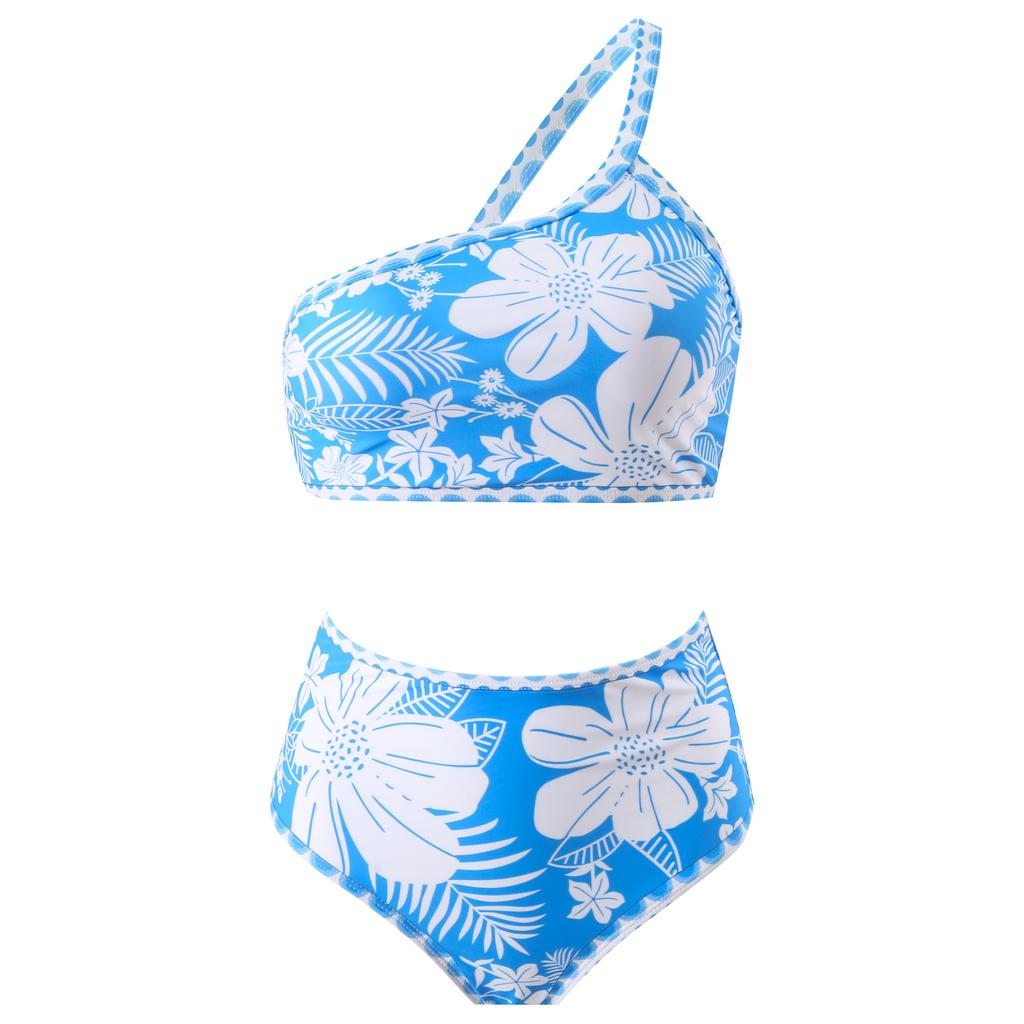 European and American retro ethnic bohemian bikini mesh round skirt three-piece vacation beach multi-color swimsuit women