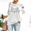 (THIS IS THE TURNING POINT) Women's Fashionable Casual Long-sleeved Printed Round Neck Sweatshirt Top