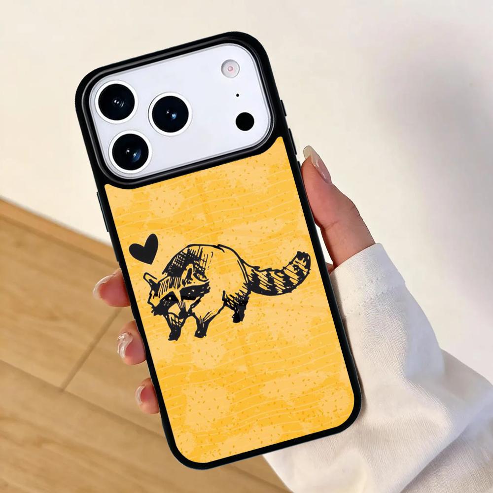 Raccoon Art Phone Case For Apple iPhone 17 air 16 Pro Max 15 Pro Max 14 13 12 11 Mini Back Cover