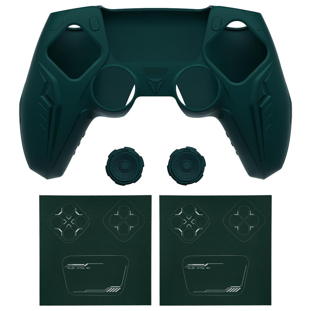 PlayVital Grip Cover for PS5 Premium Silicone Cover for Cyber Mecha Design Protective Cover for Compatible with PS5 Official Charging Dock with the