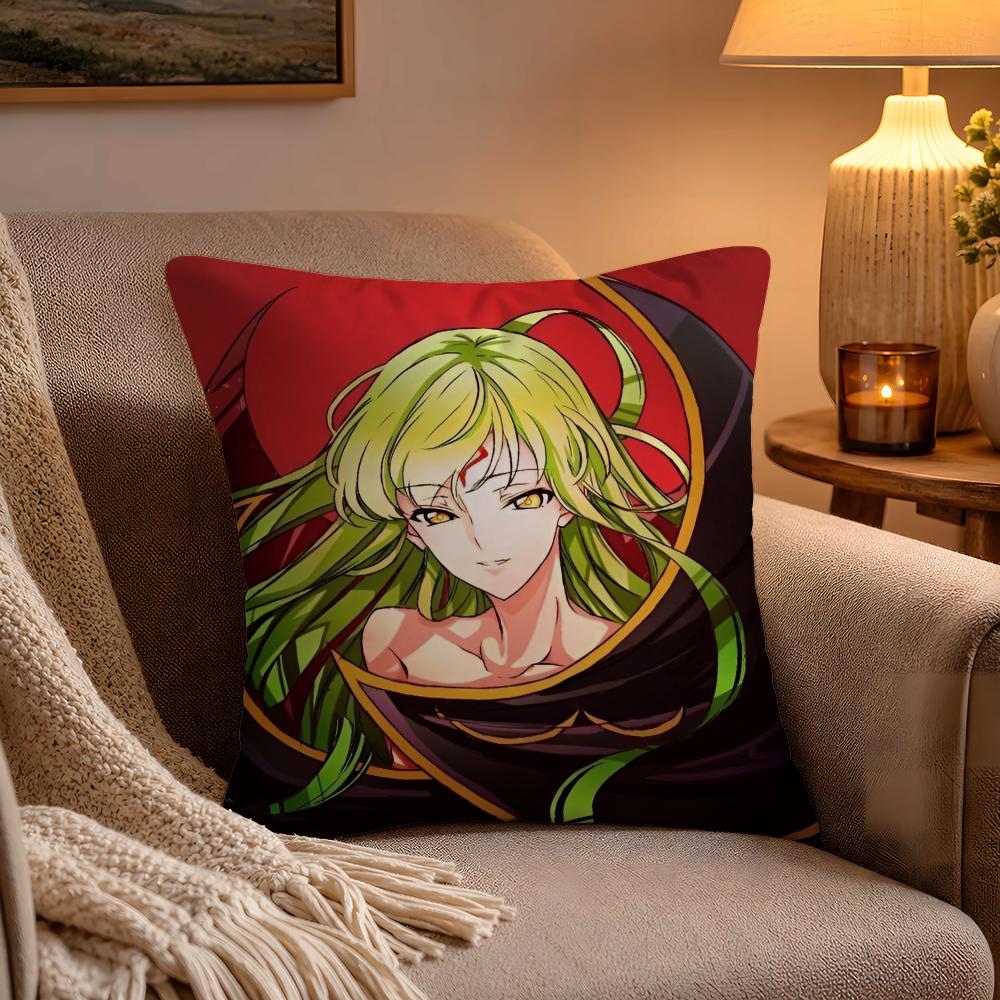 Классическая наволочка для подушки из аниме Code Geass, мягкая плюшевая наволочка для подушки, двусторонняя печать и скрытая молния для дивана, дома, автомобиля