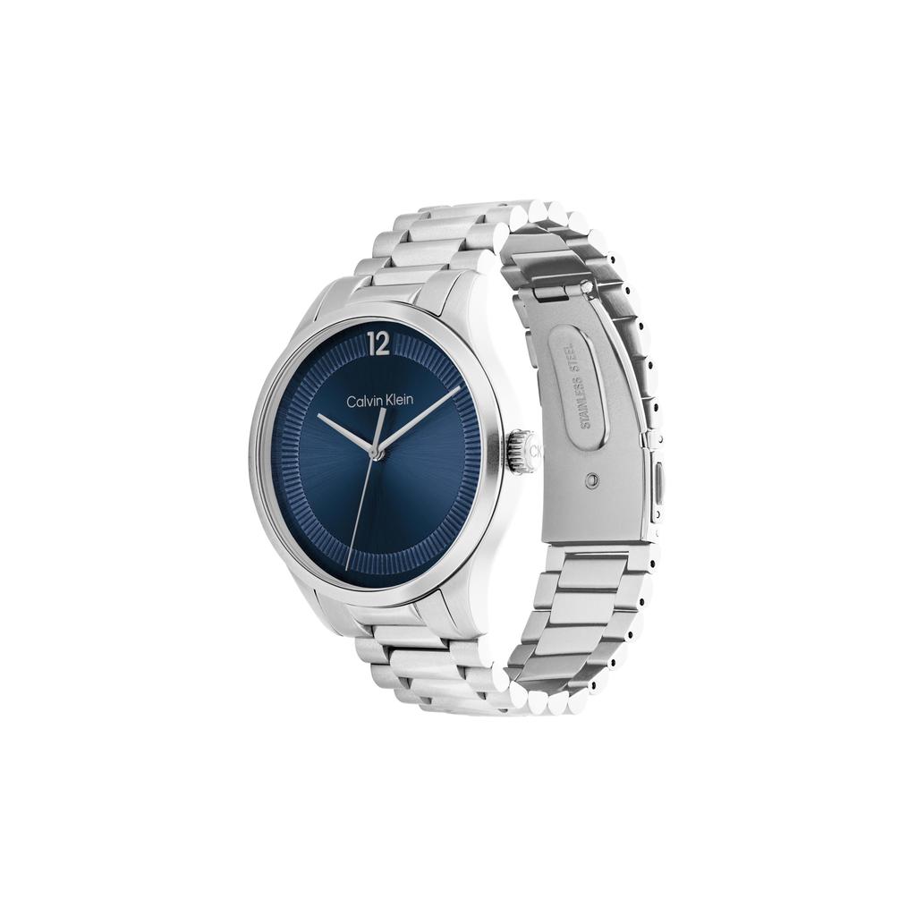 Calvin Klein Logo Series Quartz Watch Steel Bracelet Blue Dial Minimalist Fashion Three Hands Men watches 25200225