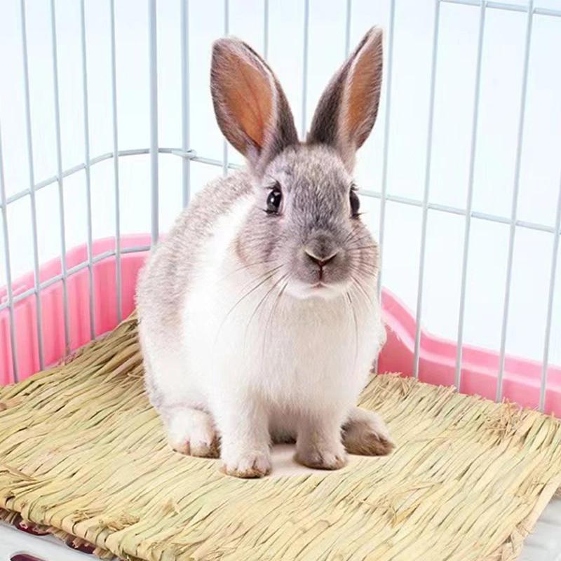 Коврик для жевания травы для кроликов Клетка для хомяков и морских свинок Съедобные коврики для кроликов в клетках Гнезда для птиц Коврик для домика для кроликов