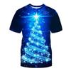 3D Print Hip Hop Santa Claus T-Shirt Men's And Women's Christmas Carnival Trend Happy New Year round Neck Short Sleeve Top