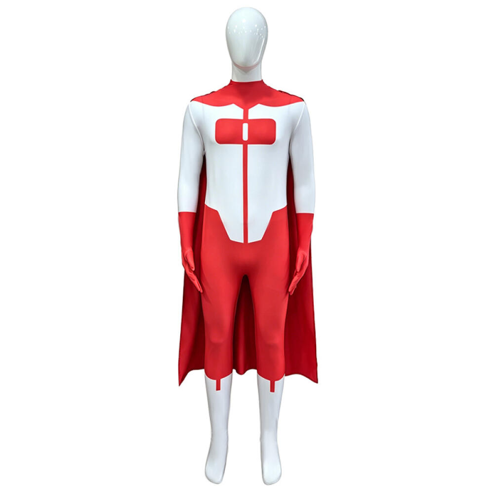 Men Invincible Cosplay Costume Omni Cos Jumpsuit Zentai Bodysuit Superhero Jumpsuit Suit With Cape Halloween Carnival Party Set