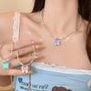 Hyunya Wind Color Beaded Butterfly Necklace Female Summer Sweet Temperament Collarbone Chain Spice Girl Neck Chain