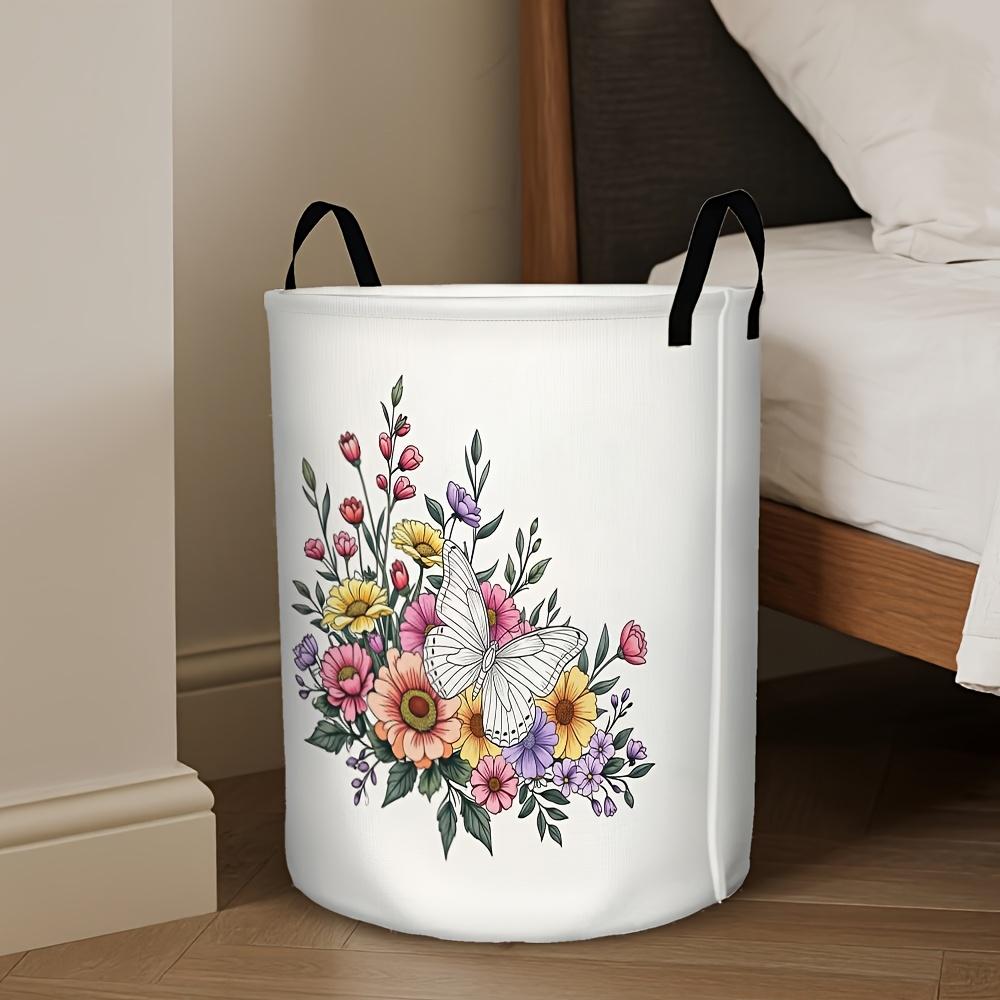 1pc Foldable Laundry Basket with Handle - Round Multifunctional Clothes Hamper Suitable for Clothes, Books Storage, Space-Saving Foldable Design with