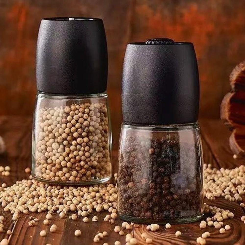 Glass Body Pepper Grinder Large Capacity Handheld Pepper Mill Mini Spice Mill Kitchen Mill