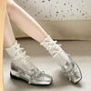 Bow Mary Jane Ballet Single Shoes Women's 2025 Summer New French Light Mouth with Skirt Low Heel Jk Small Leather Shoes