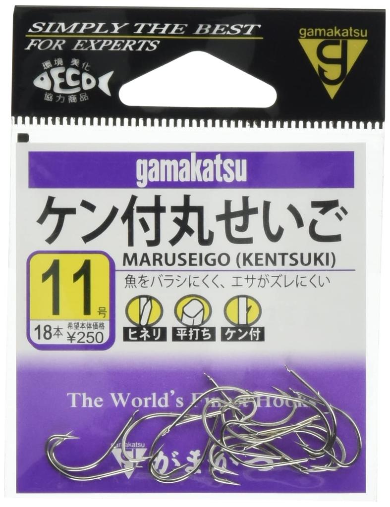 Gamakatsu Ken-Tsuke Maru Seigo Hook, White, Size 14 Fishing Hook