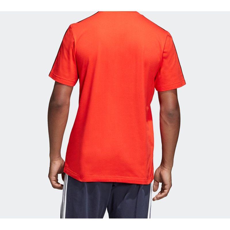 Adidas Classic 3-Stripes Training Sports Round Neck Short Sleeve T-Shirt Men Tops Red DU0444