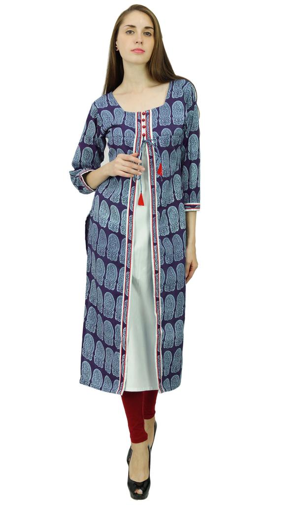 Phagun Block Pattern Cotton Designer Kurta Ethnic Top Tunic Dress Kurti