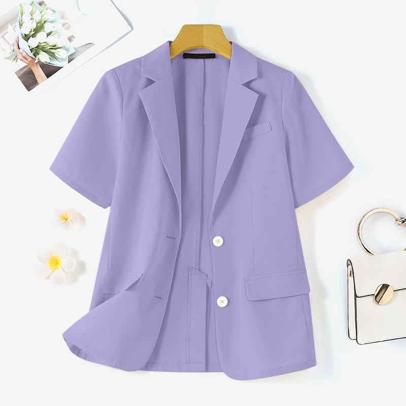 ZANZEA Женский пиджак с коротким рукавом, пальто с воротником с лацканами, элегантные повседневные куртки, верхняя одежда больших размеров