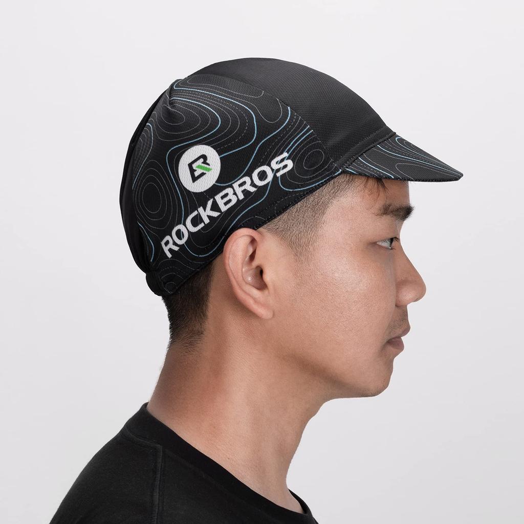ROCKBROS Велосипедный летний шлем Внутренняя дышащая УФ-кепка, Кепка, Влагоотводящая, Быстросохнущая, Сетка, Впитывающая пот, Защита, Мужской (Голубовато-черный)