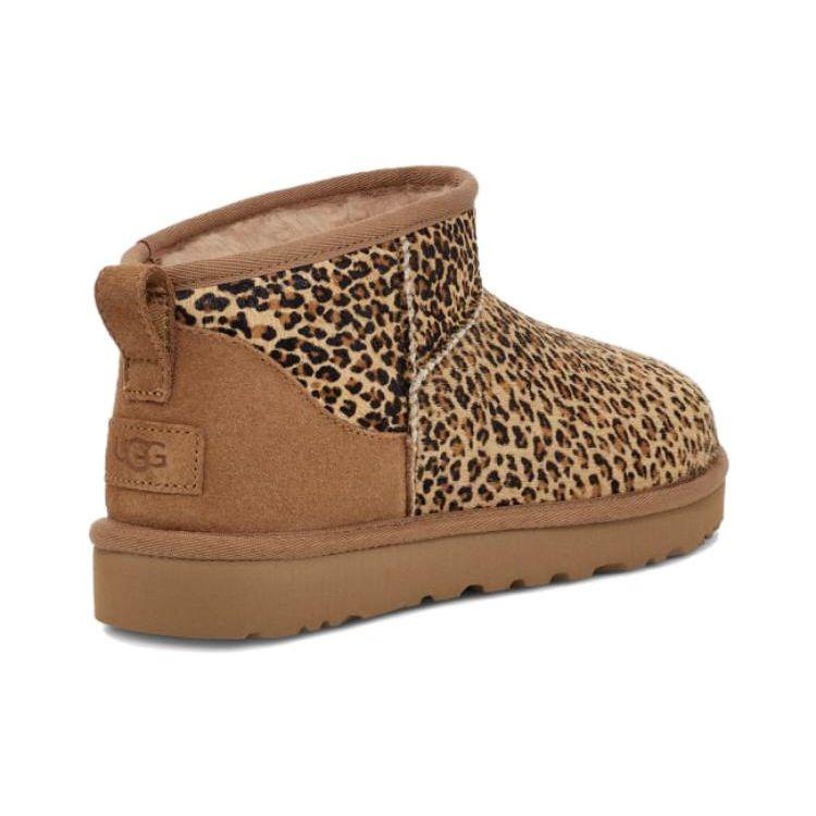 UGG Classic Ultra Mini Speckles Boot Leopard Print Women Sneakers Brown Chestnut 1149270-CHE